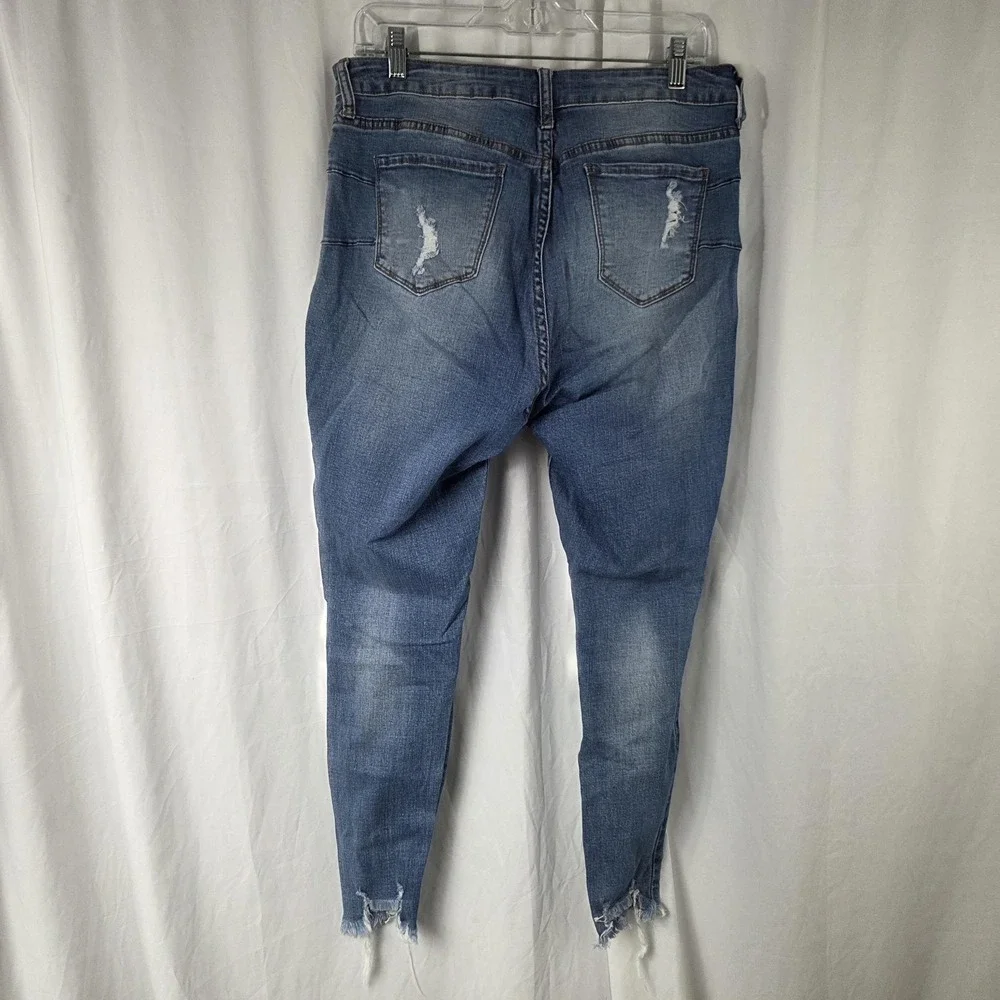 S.O.N.G. Jeans Juniors 11/30 Blue High Rise Curvy Skinny Ankle Stretch